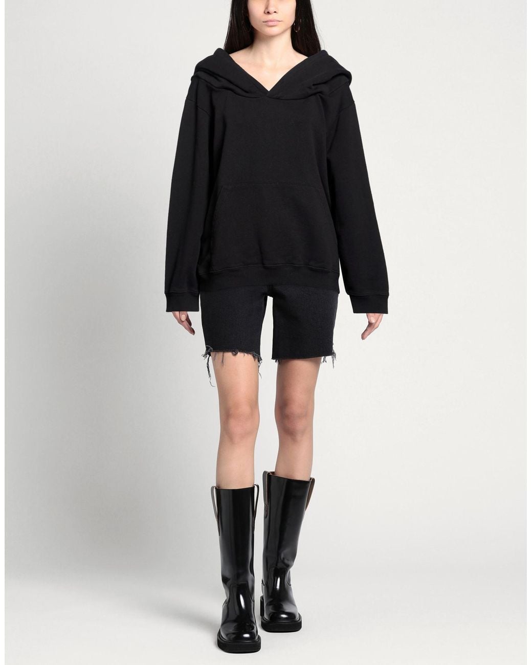 MM6 by Maison Margiela Black Sweatshirt Cotton