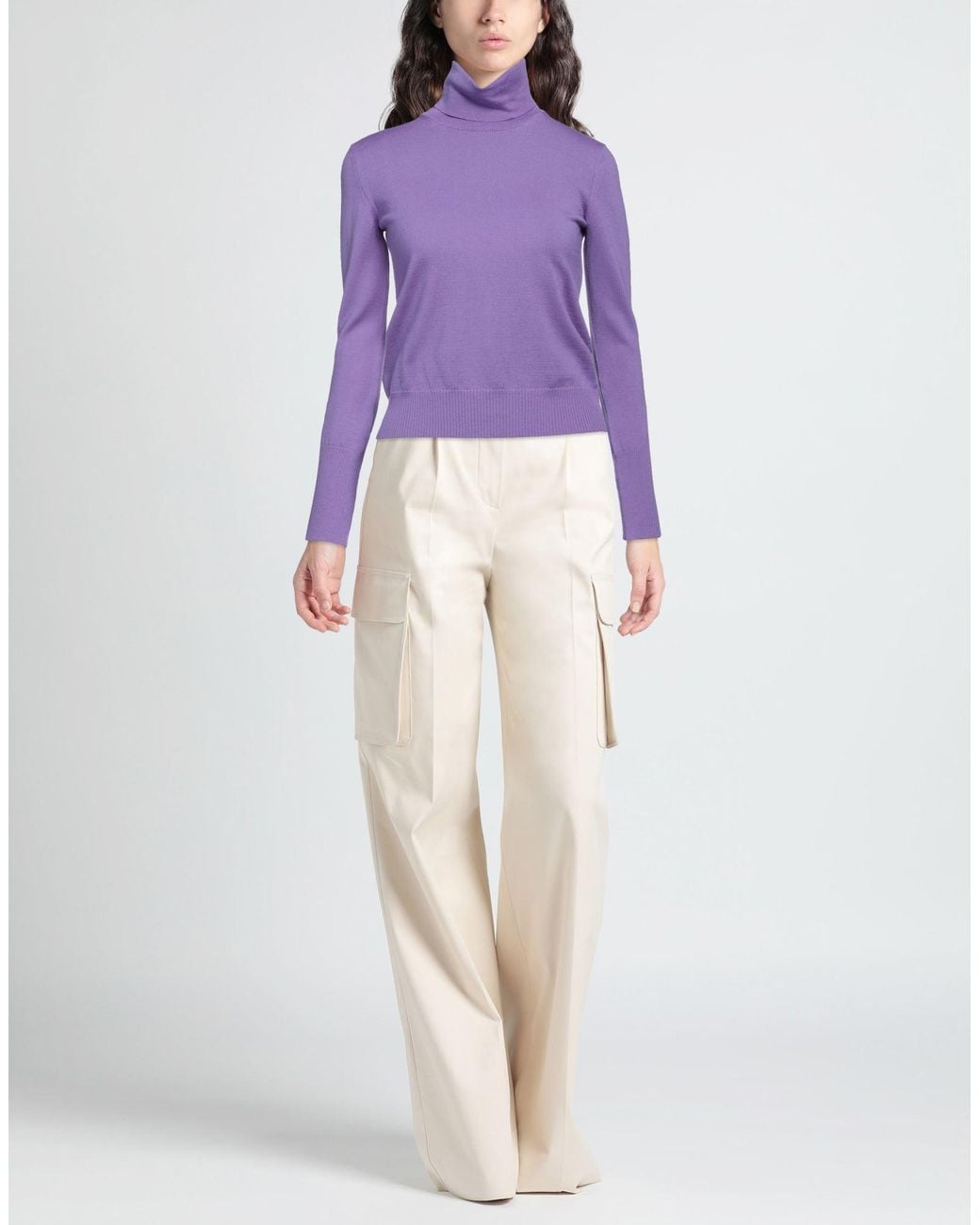 Patrizia Pepe Purple Turtleneck Wool