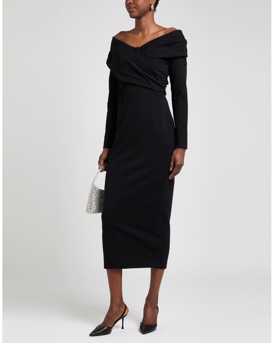 Emporio Armani Black Maxi Dress Viscose, Polyamide, Elastane