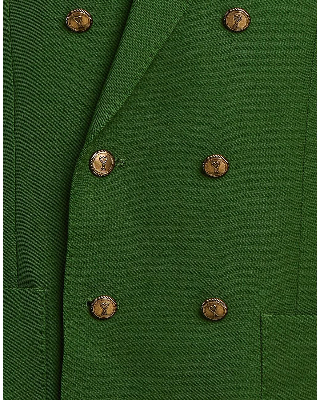 AMI Green Blazer Virgin Wool for men