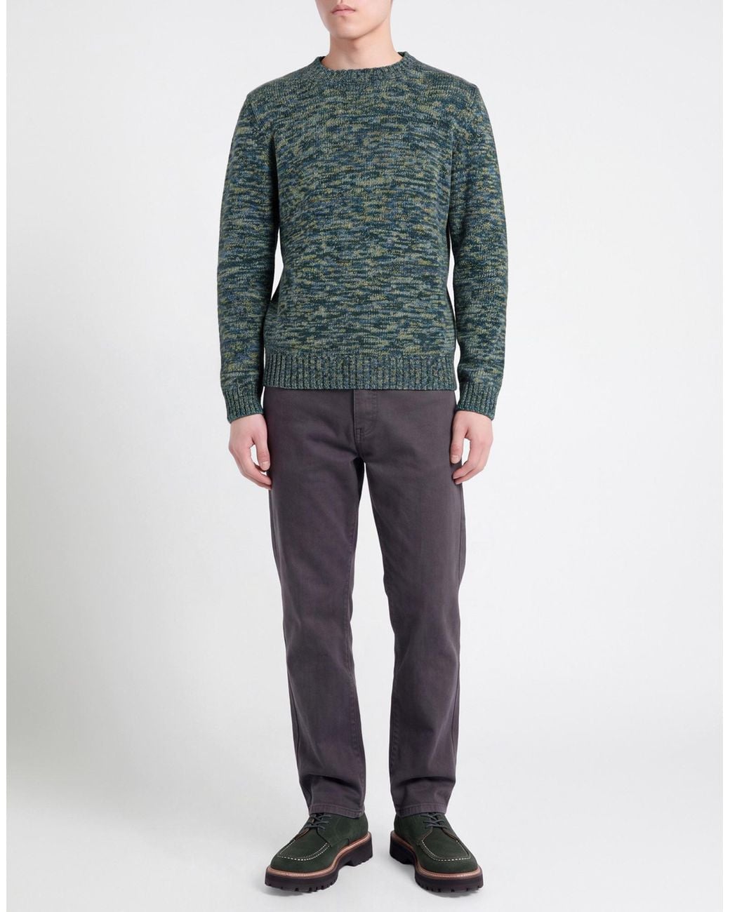 Irish Crone Blue Sweater Virgin Wool for men