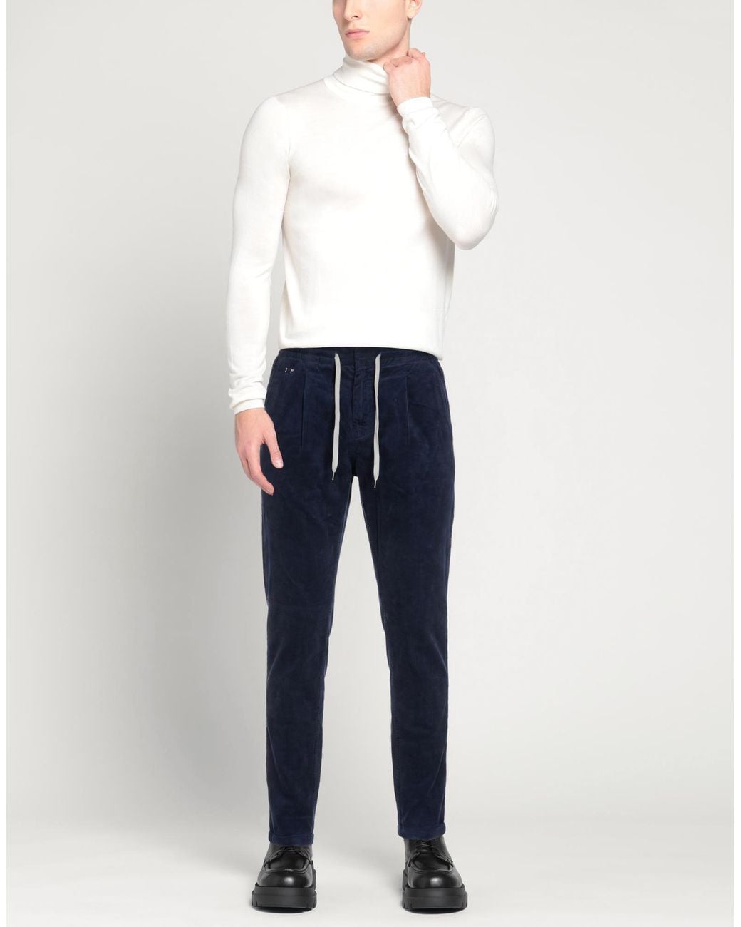Tramarossa Blue Pants Cotton, Modal, Elastane for men