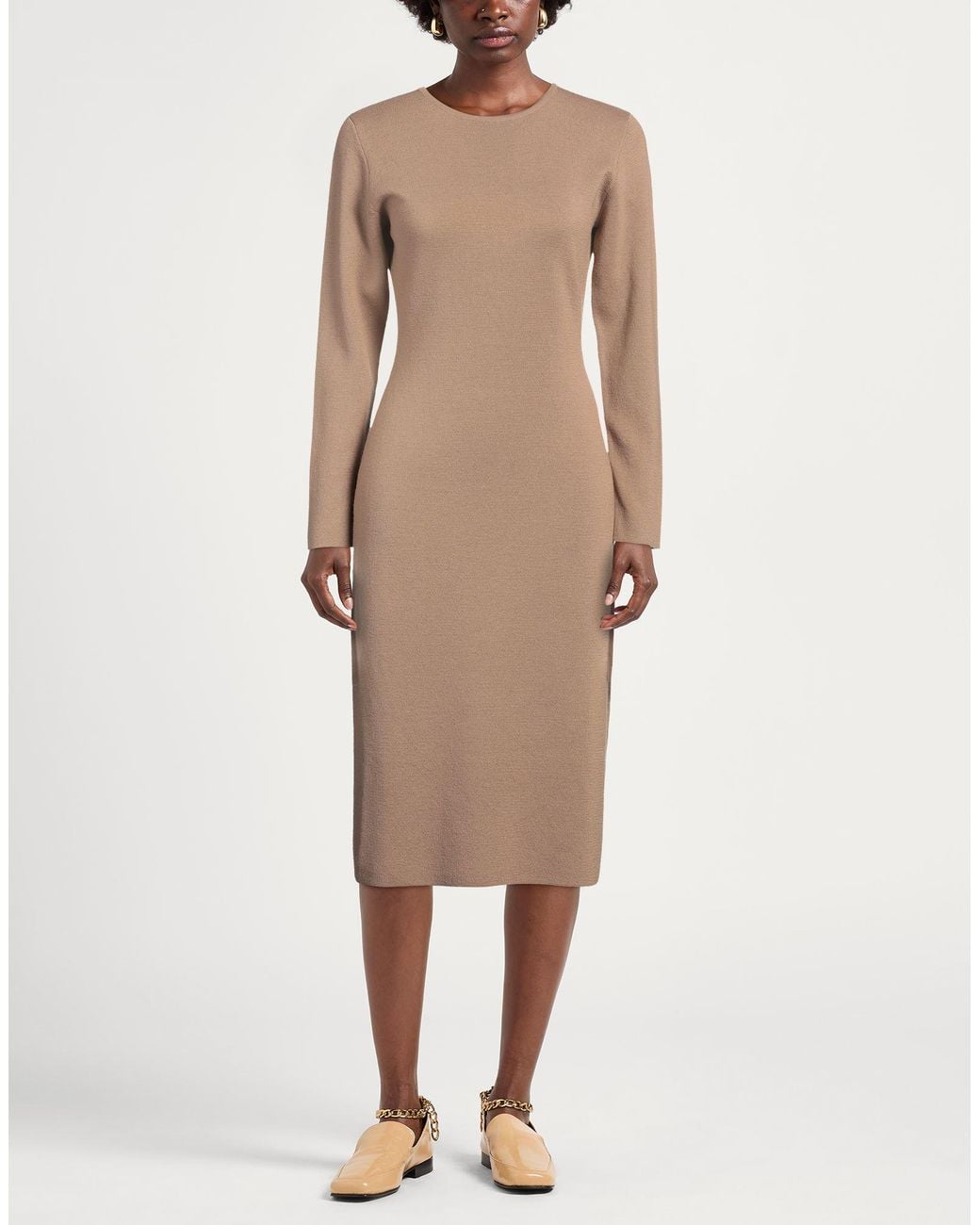 Fabiana Filippi Natural Midi Dress Merino Wool, Ecobrass
