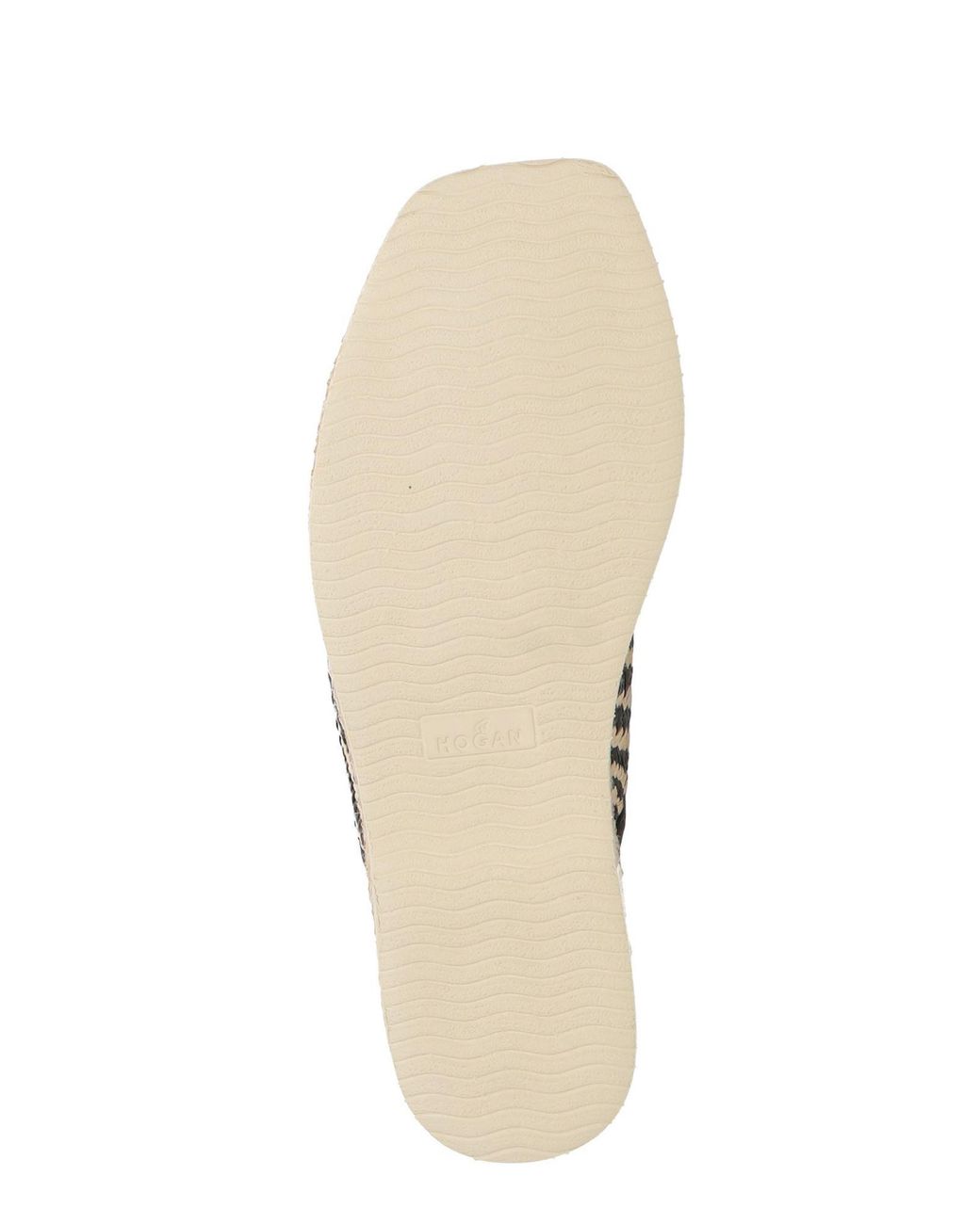Hogan Black Espadrilles Leather, Natural Raffia