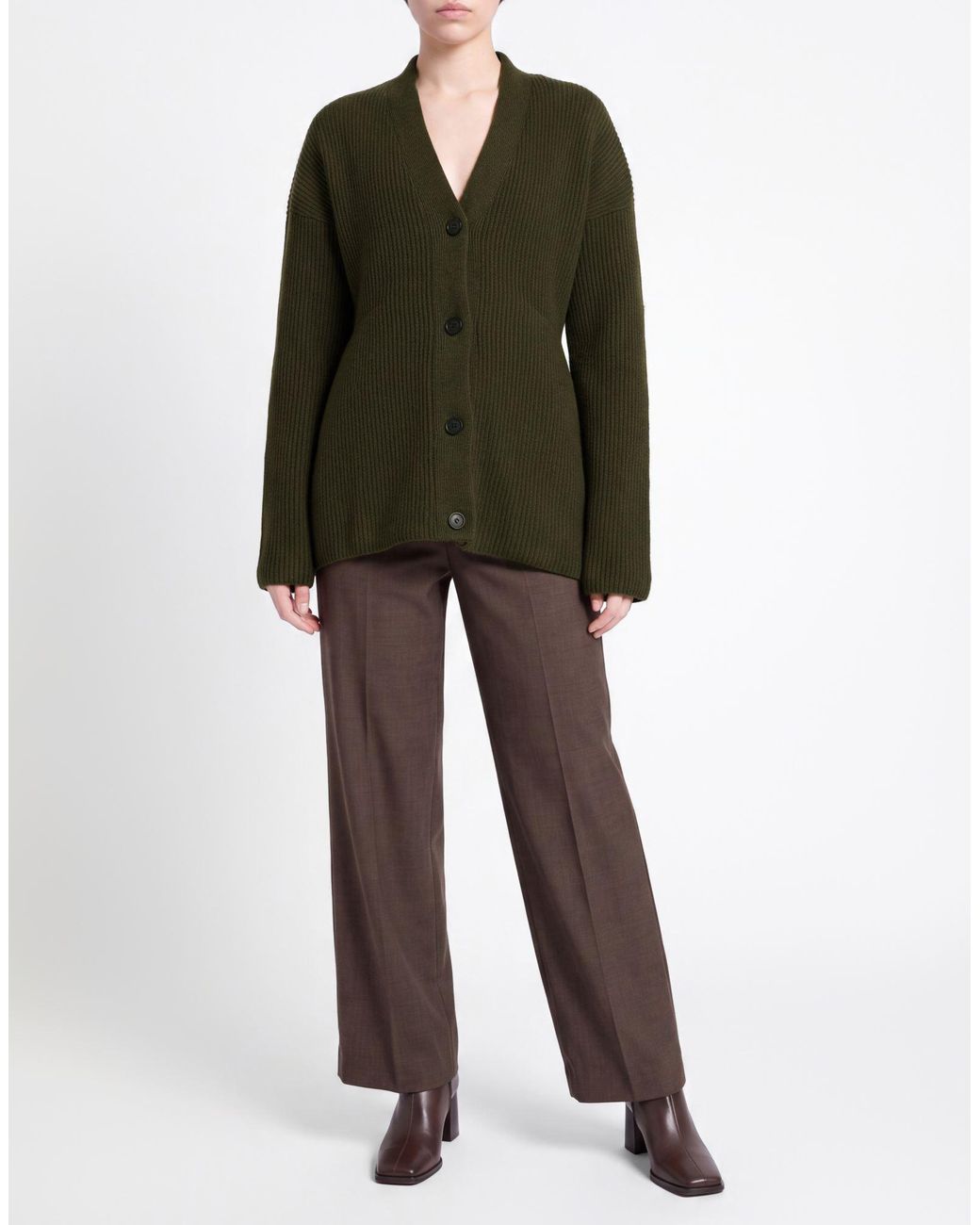 Fabiana Filippi Green Military Cardigan Cashmere