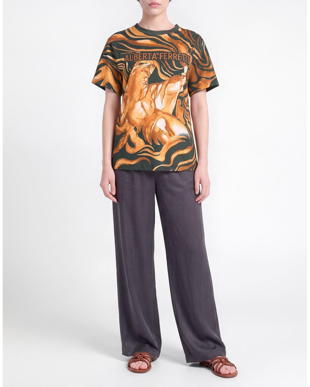 Alberta Ferretti Blue Midnight T-Shirt Cotton