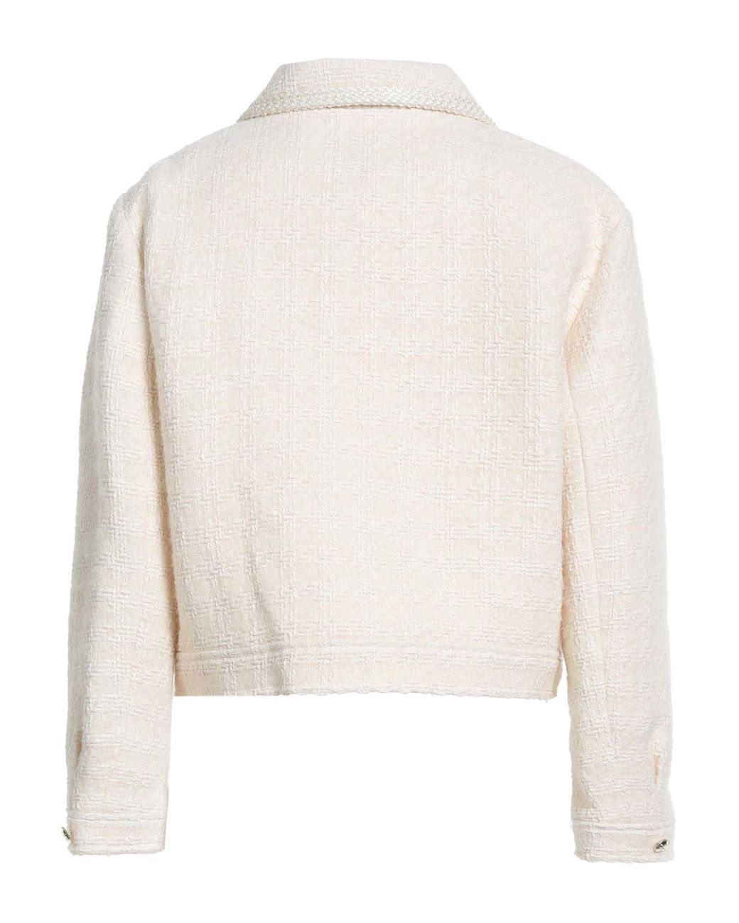 Sandro White Ivory Jacket Cotton, Alpaca Wool, Virgin Wool, Polyamide, Modal