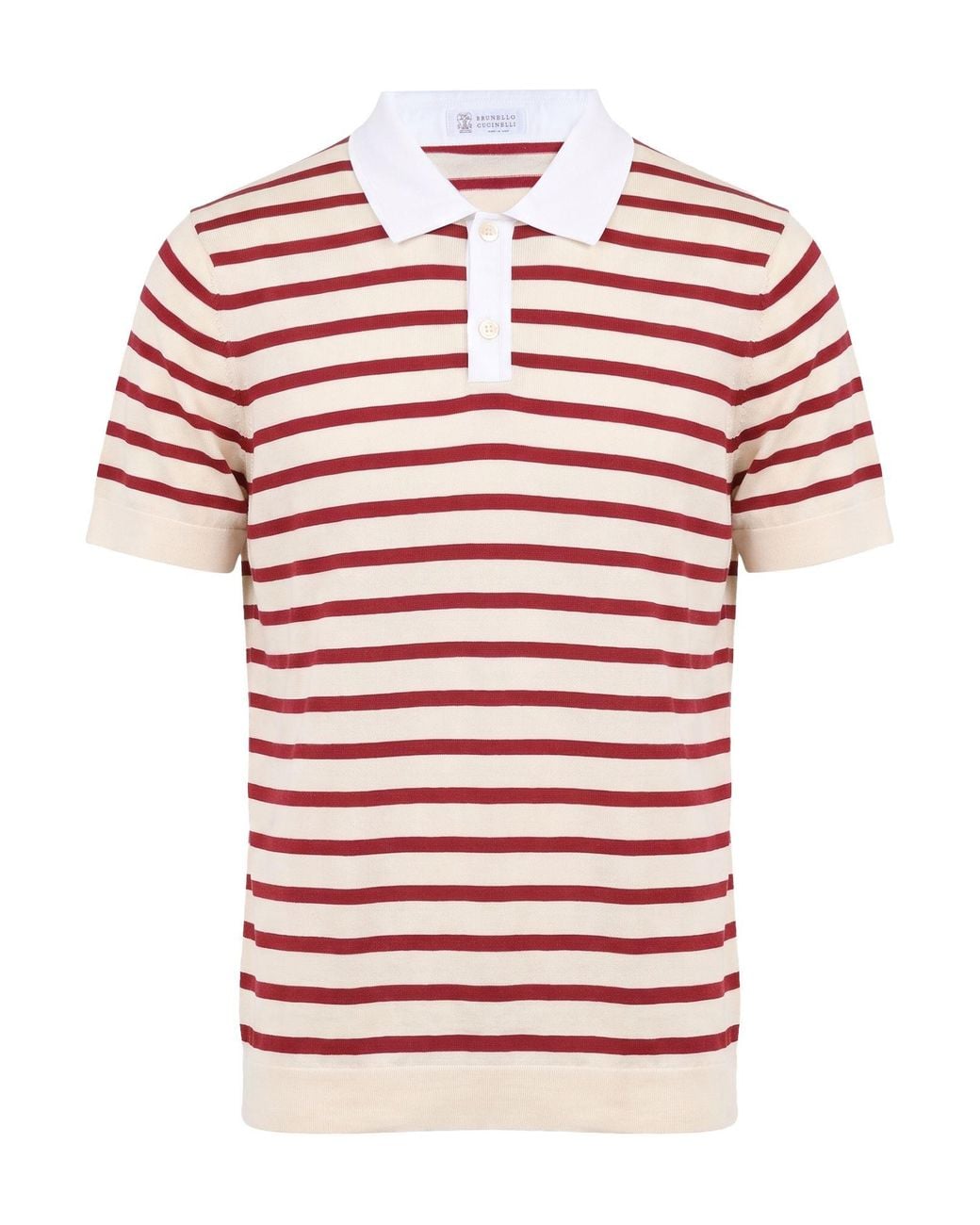 Brunello Cucinelli Red Polo Shirt Cotton for men