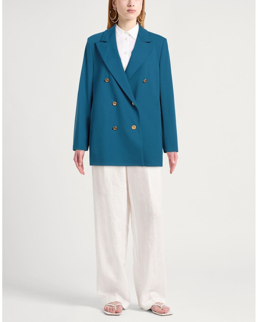 Harris Wharf London Blue Blazer Viscose, Polyamide, Elastane