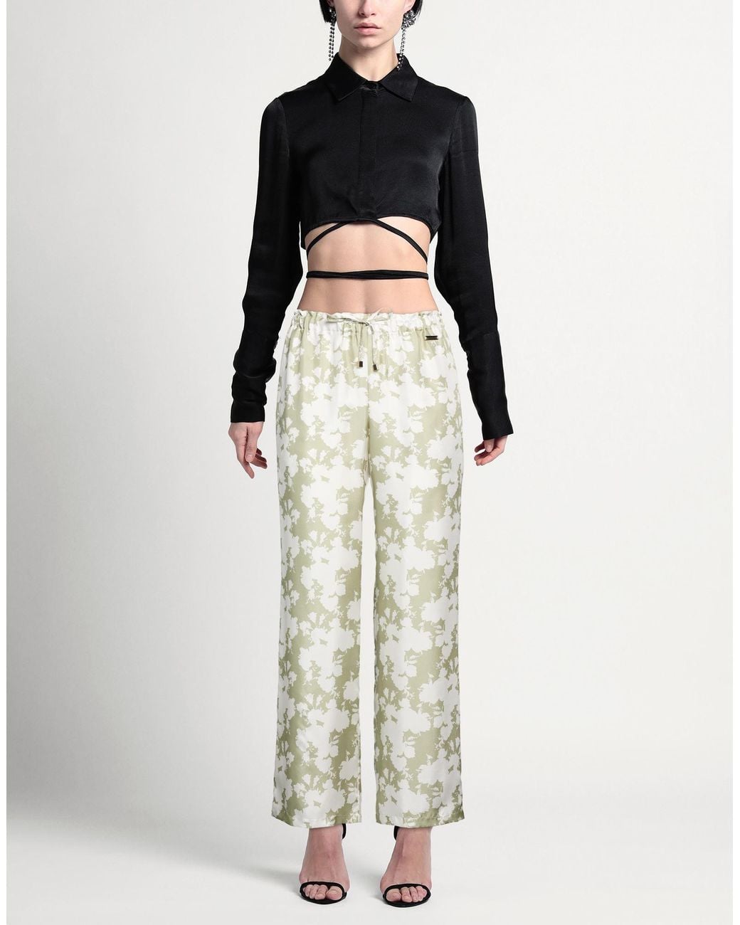 Manzoni 24 White Pants Silk