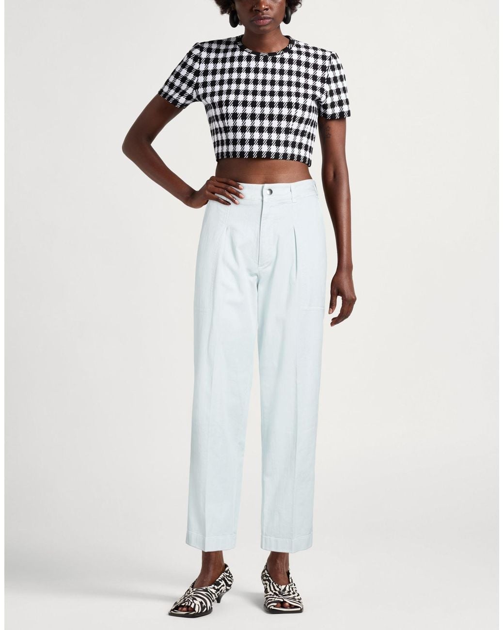 Department 5 White Pants Cotton, Elastane