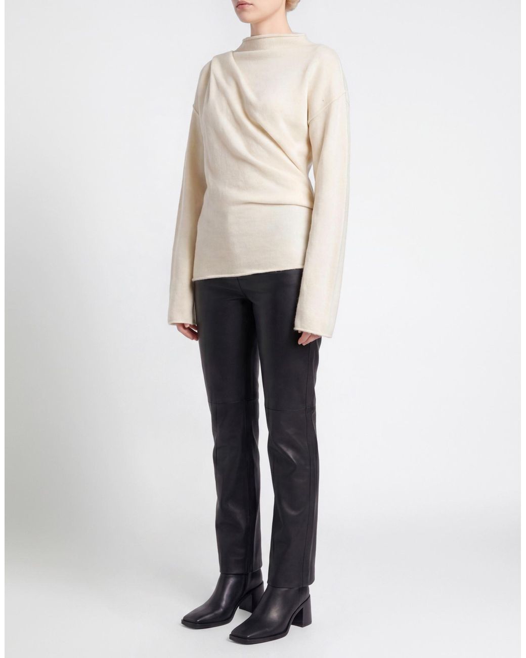 Helmut Lang White Rollkragenpullover