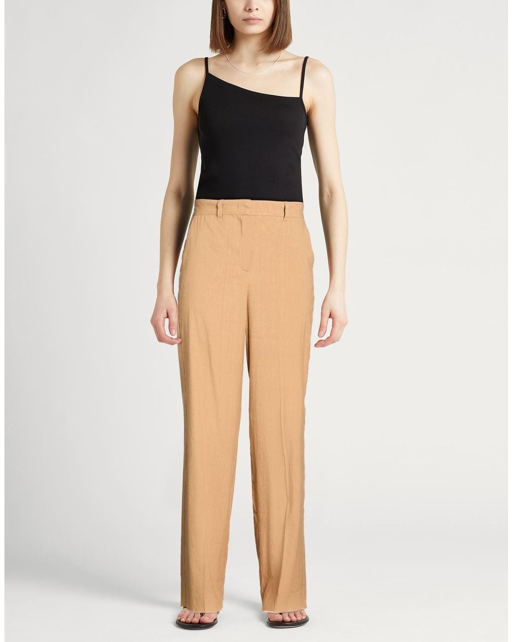 Marella Natural Pants Linen, Viscose, Elastane
