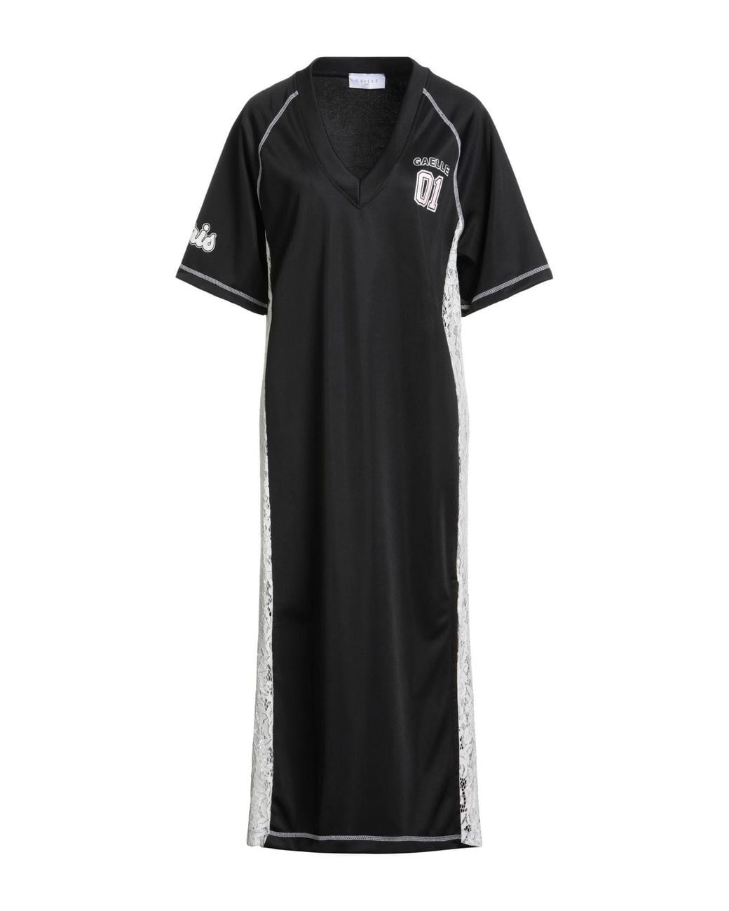 Gaelle Paris Black Maxi Dress Polyester, Polyamide, Elastane