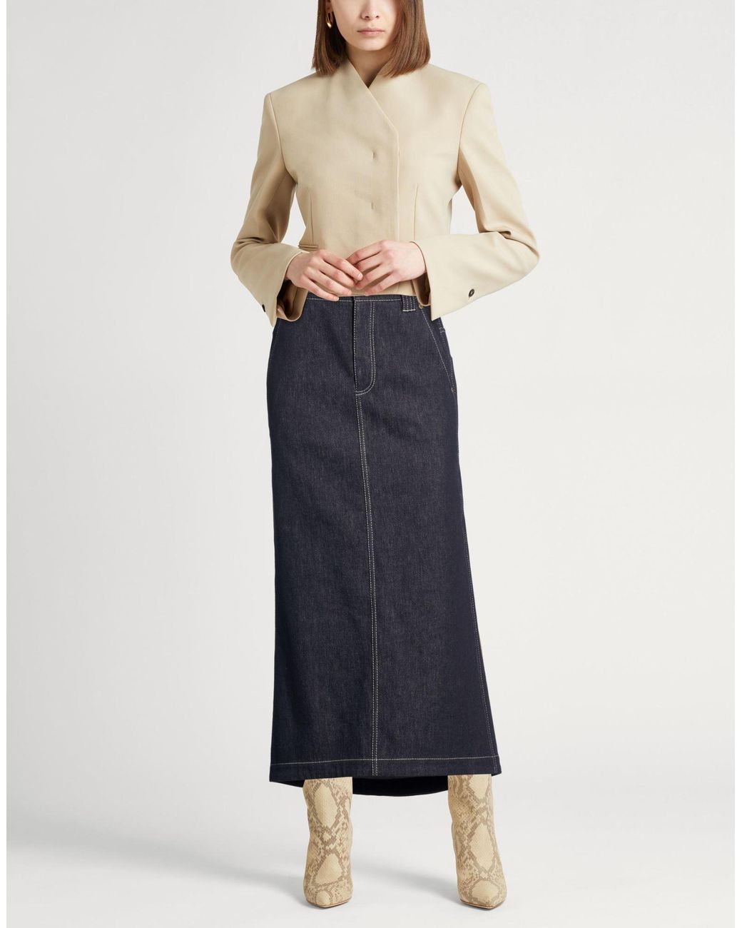 Brunello Cucinelli Blue Denim Skirt