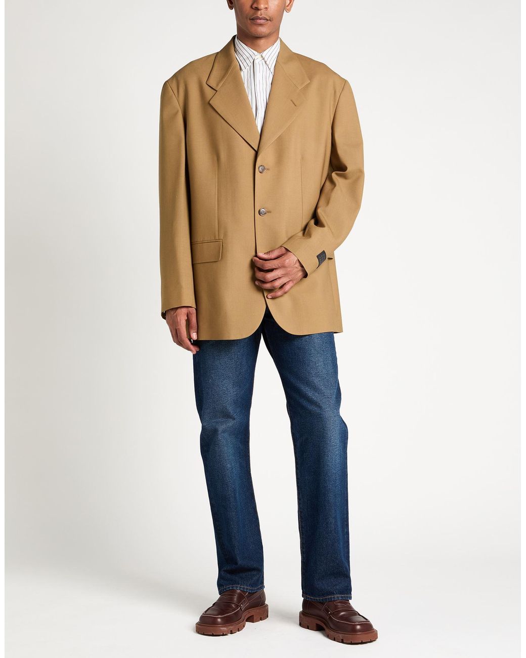 MM6 by Maison Margiela Brown Camel Blazer Virgin Wool for men