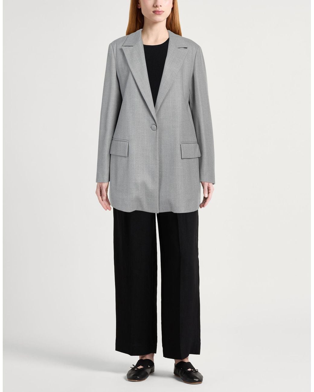 Cristinaeffe Black Blazer Polyester, Viscose, Elastane