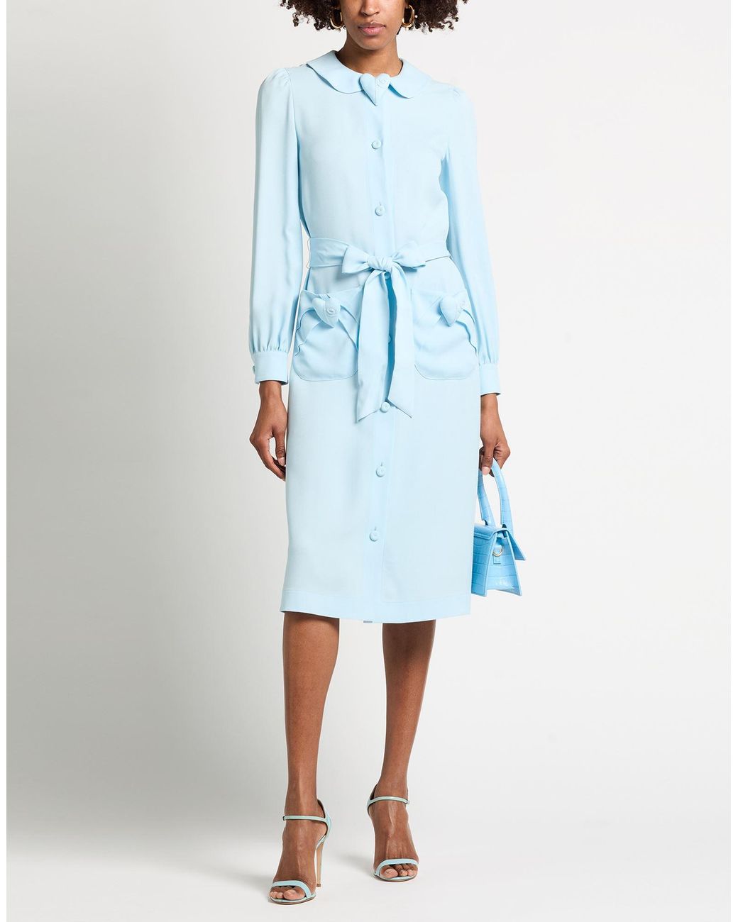 Moschino Blue Sky Midi Dress Acetate, Viscose