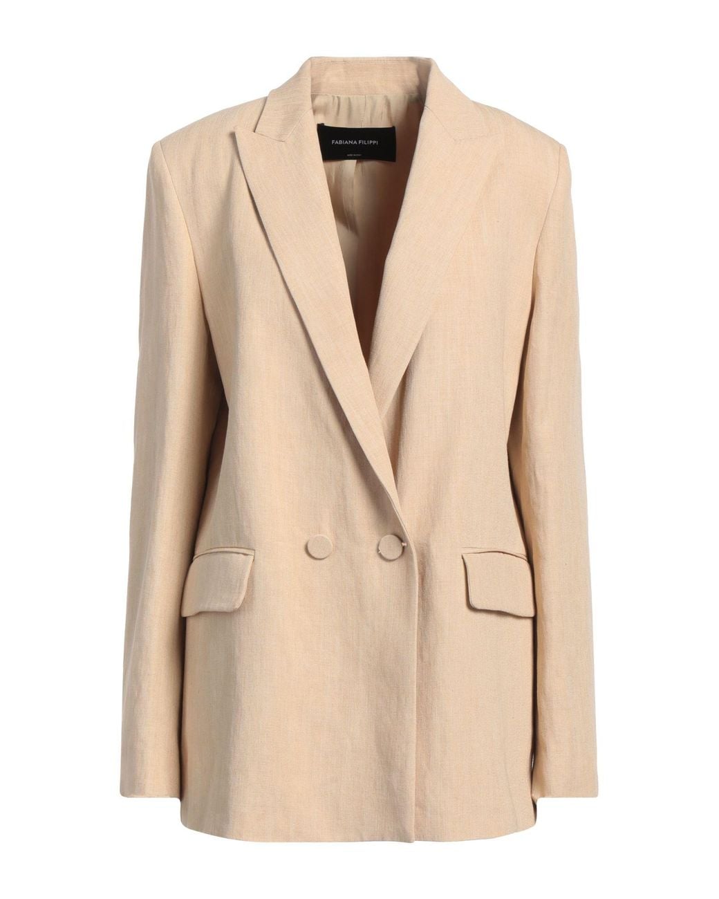 Fabiana Filippi Natural Blazer Virgin Wool, Polyamide, Elastane