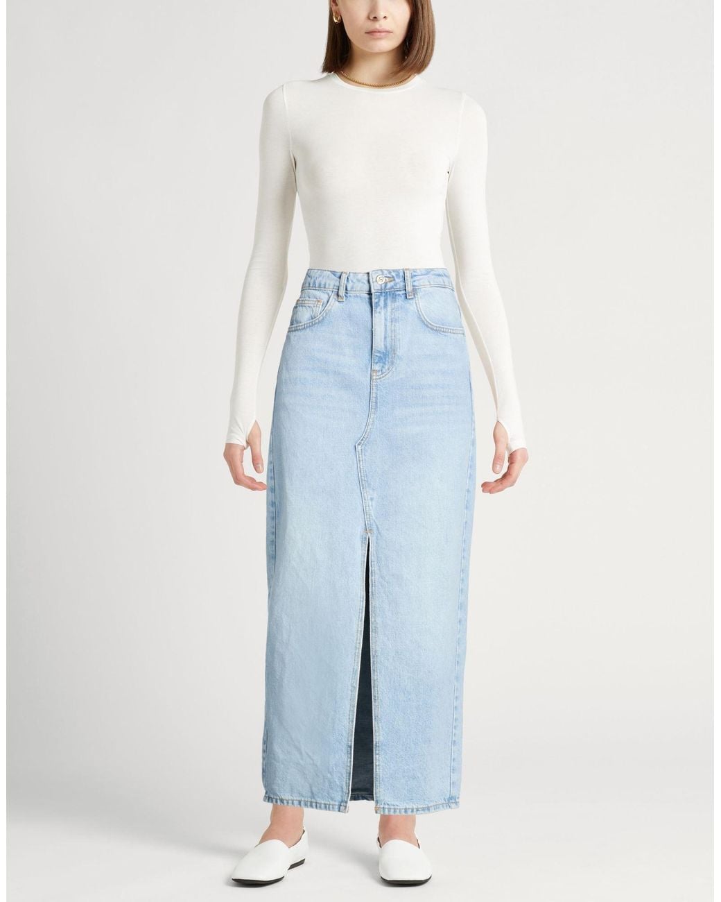 Liu Jo Blue Denim Skirt Polyester, Cotton