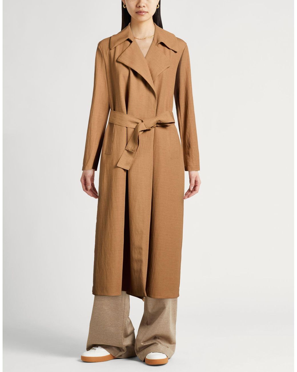 Harris Wharf London Natural Overcoat & Trench Coat Viscose, Polyamide