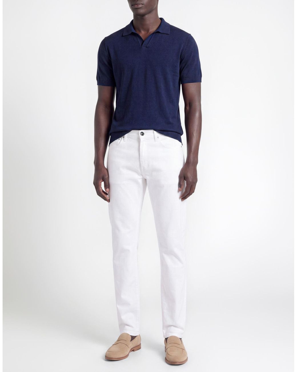 ALBERTO White Pants Cotton, T-400 Fiber, Elastane for men