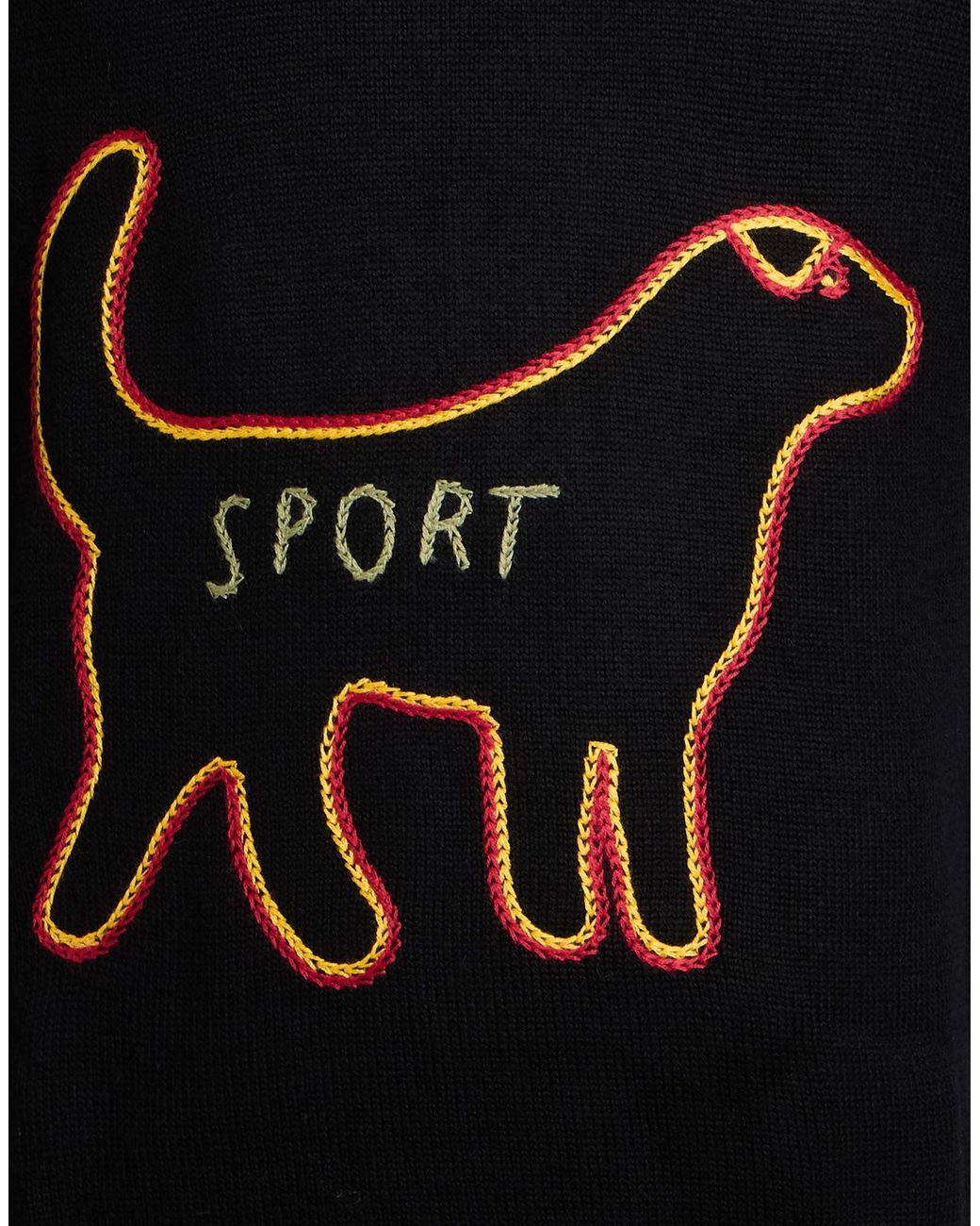 Bode Black Sweater Merino Wool for men
