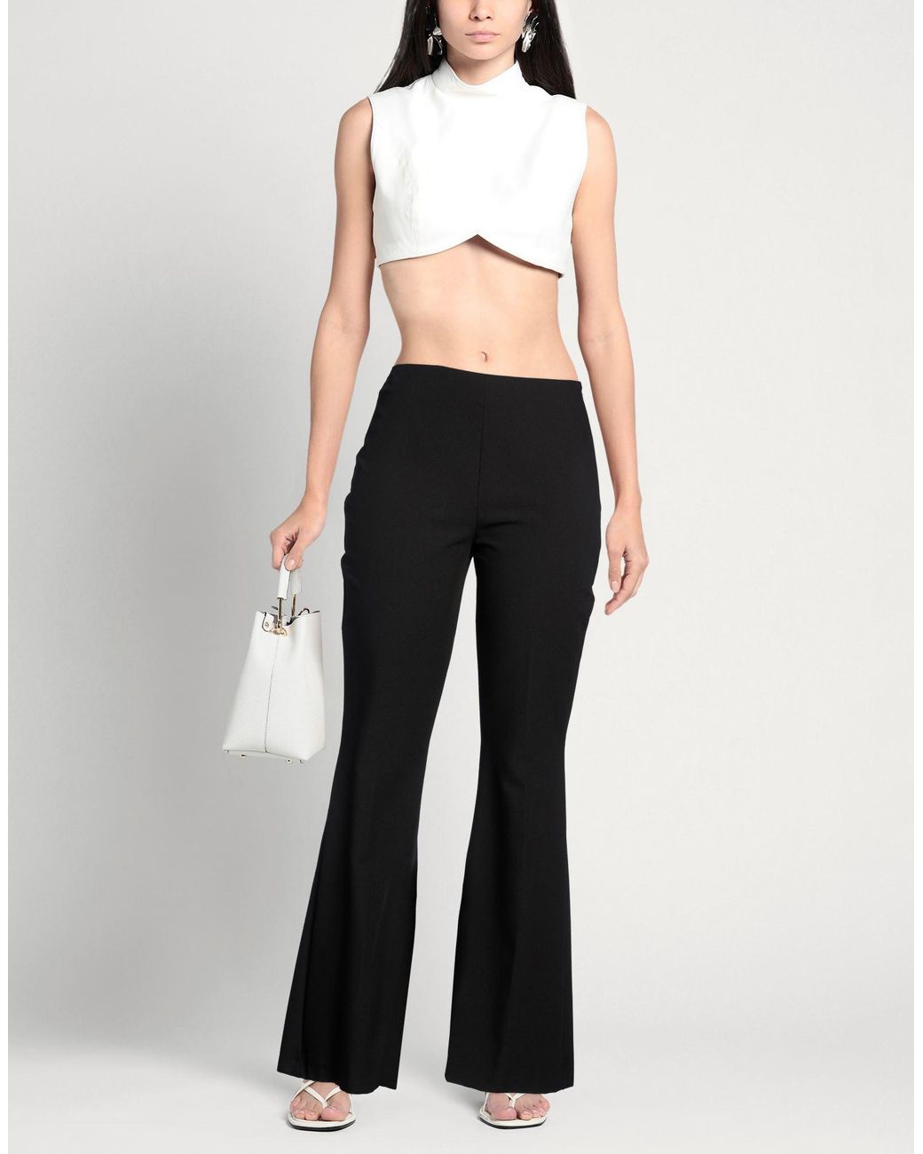 Hanita Black Pants Polyester, Viscose, Elastane