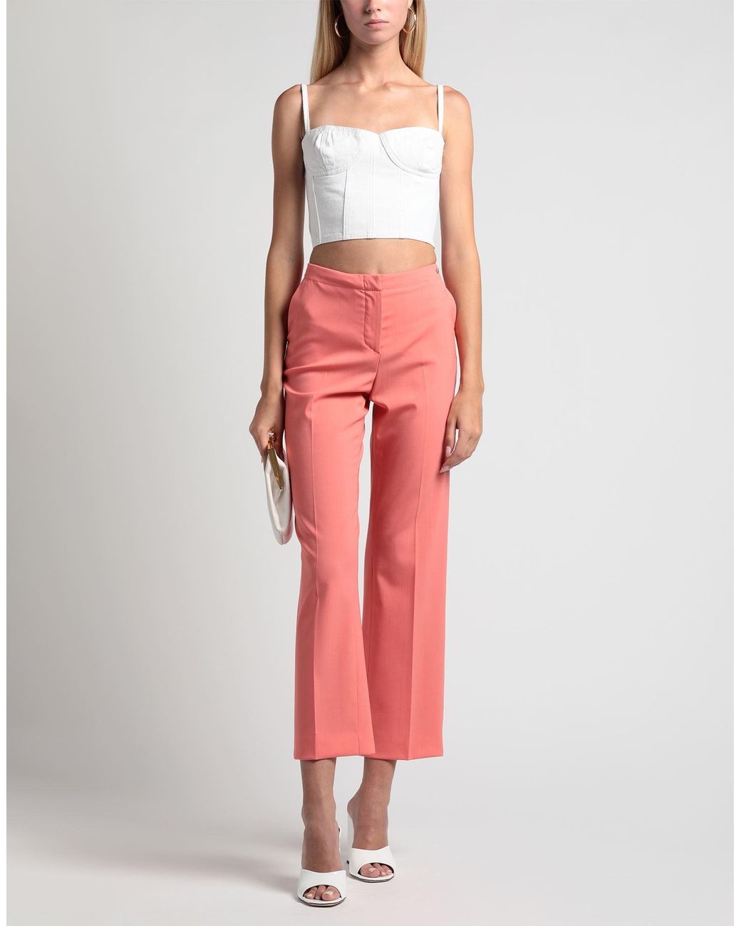 Versace Pink Pants Virgin Wool, Elastane