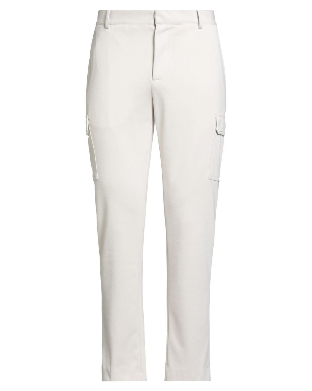 Daniele Alessandrini White Pants Polyester, Viscose, Elastane for men