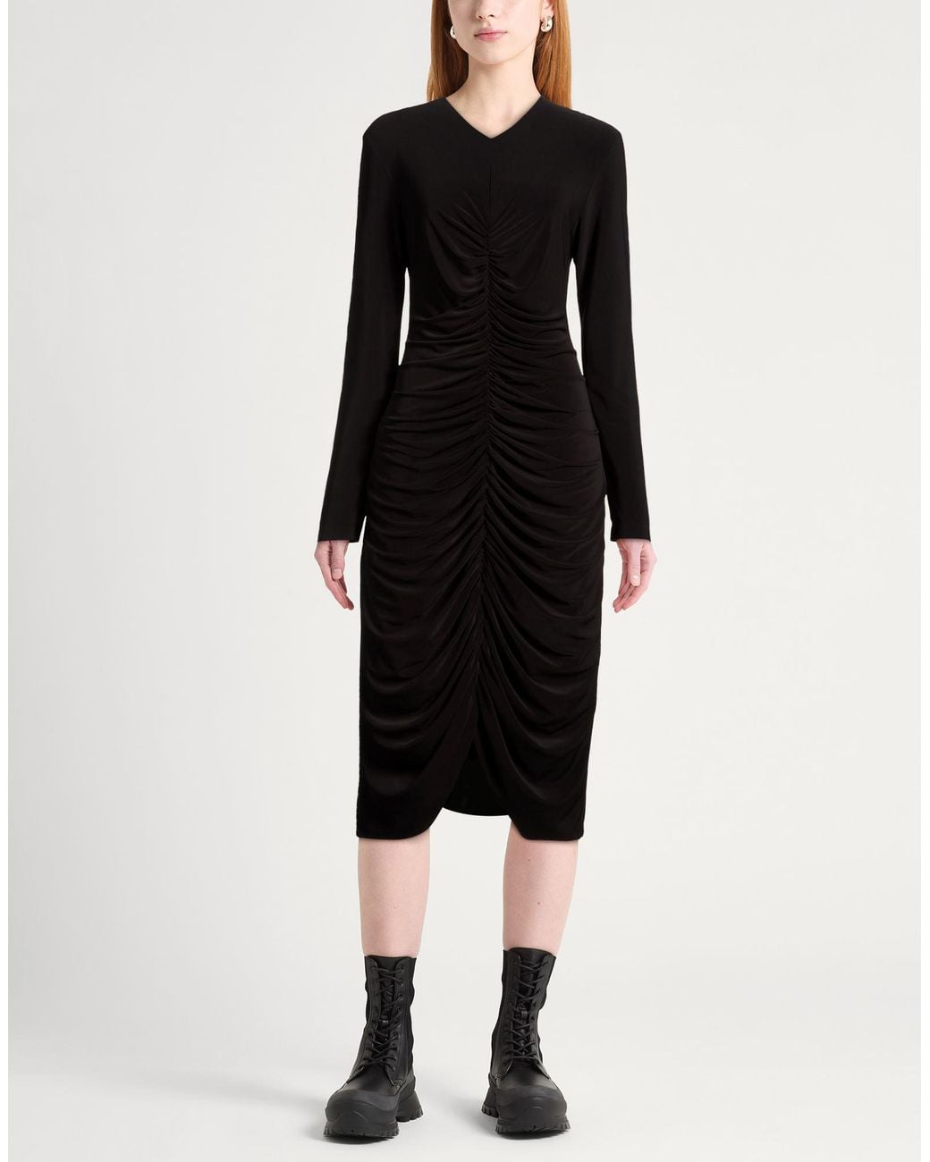 Norma Kamali Black Midi Dresses