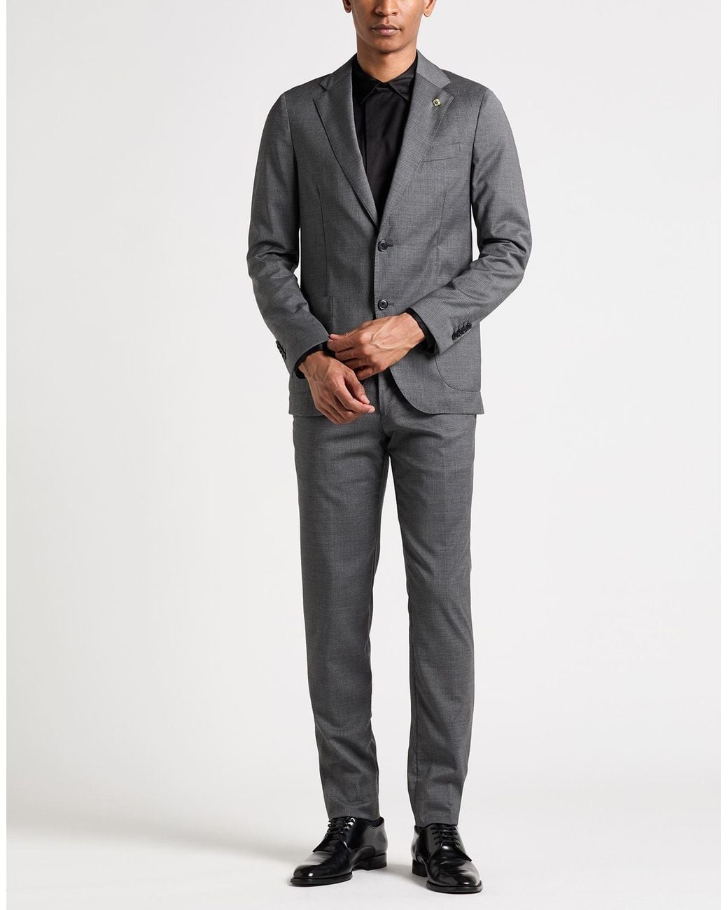 Lardini Gray Suit Wool, Polyester for men