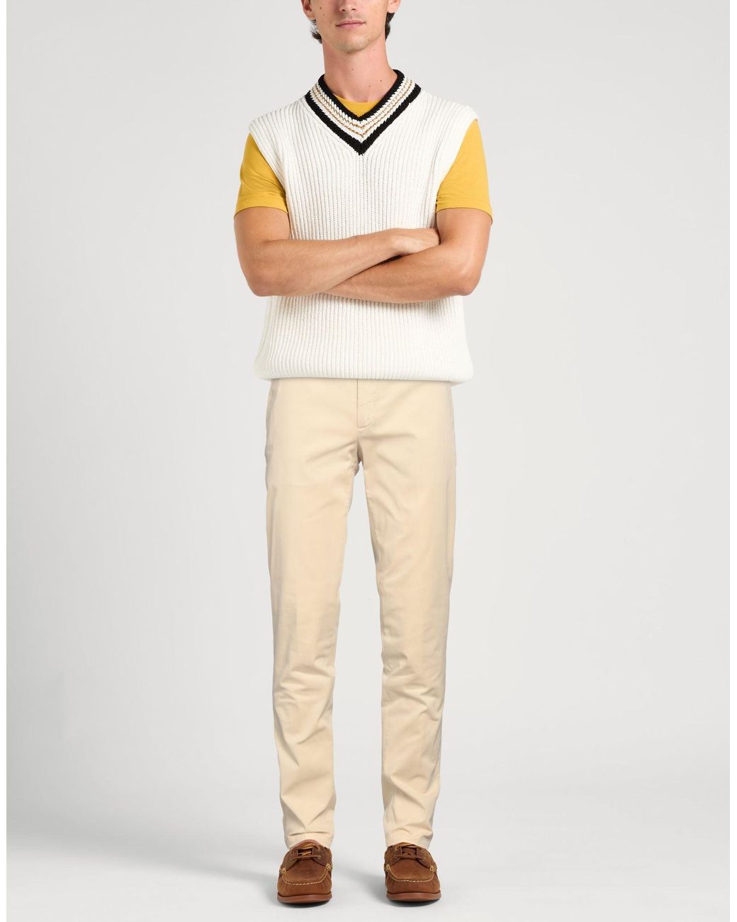 Boglioli Natural Sand Pants Cotton, Elastane for men
