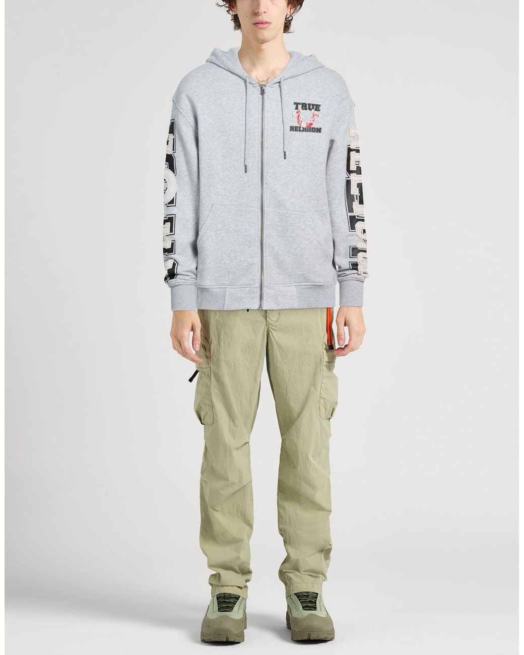True Religion Gray Sweatshirt Cotton, Polyester for men