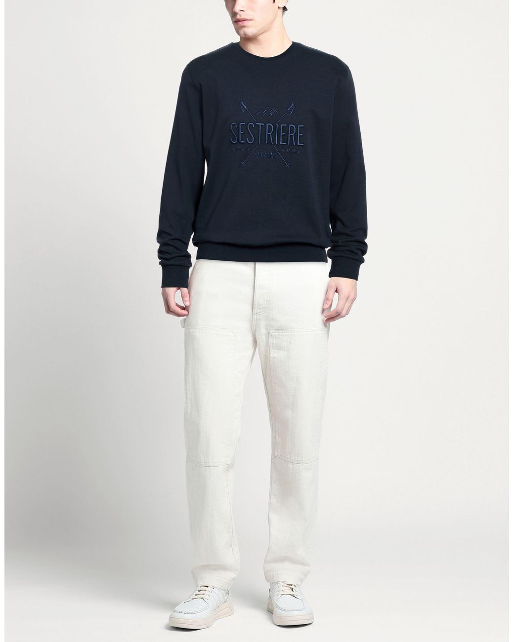 Fefe Blue Sweatshirt Cotton, Elastane for men