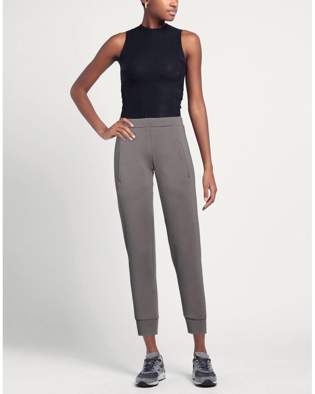 Douuod Gray Pants Cotton, Elastane