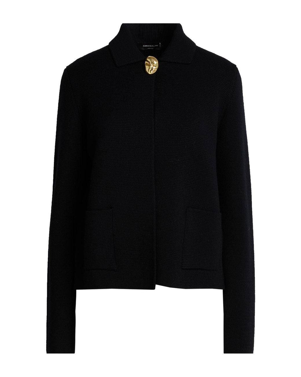 Fabiana Filippi Black Cardigan Virgin Wool