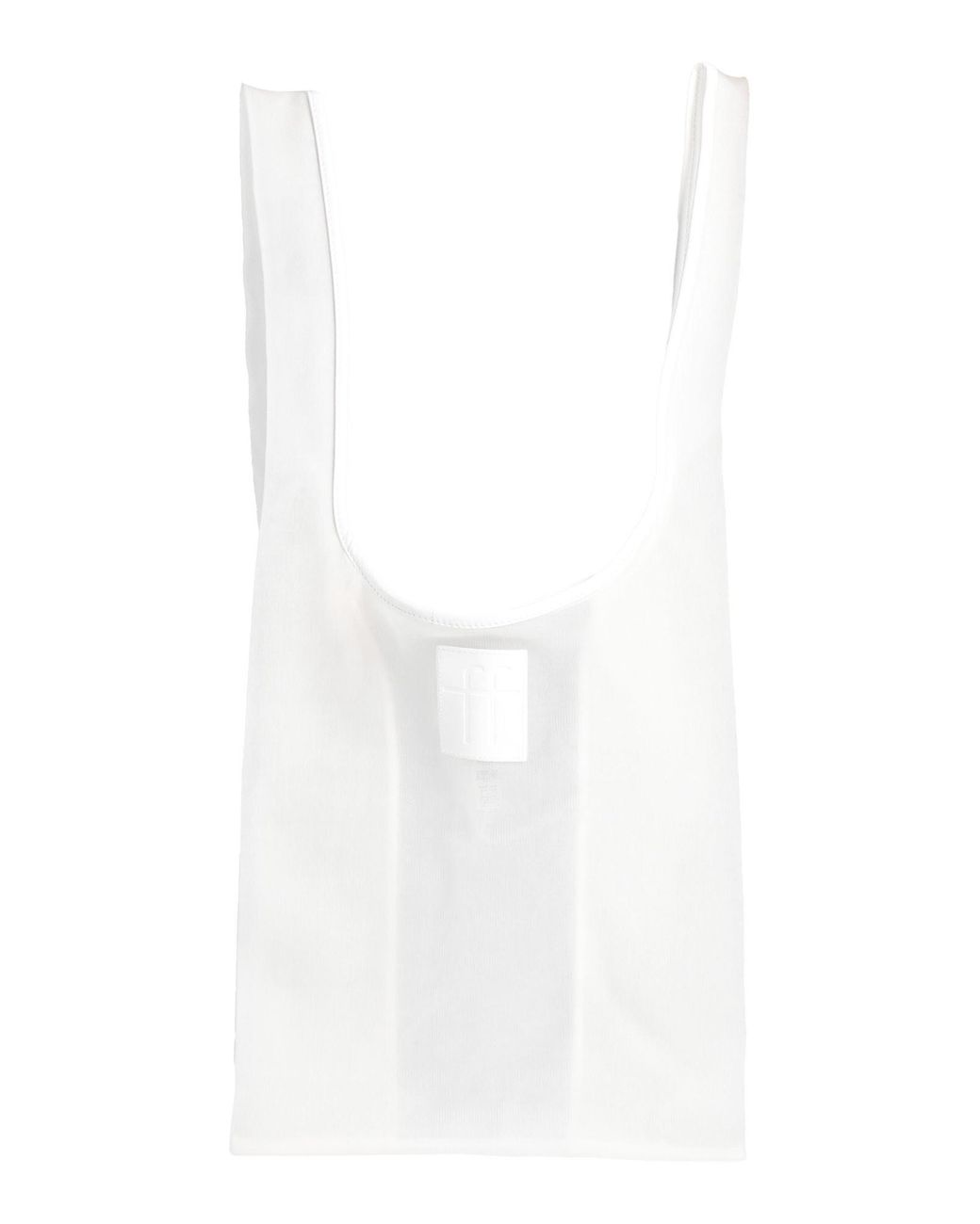 Forte_forte White Shoulder Bag Polyamide, Leather