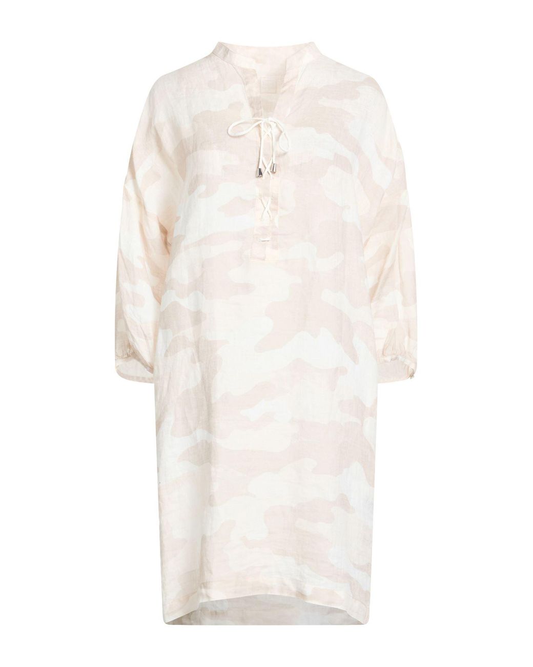 120% Lino White Midi Dress Linen