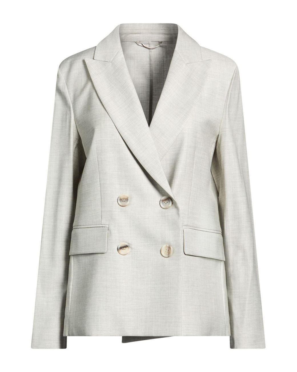 Peserico White Light Blazer Virgin Wool, Viscose, Elastane