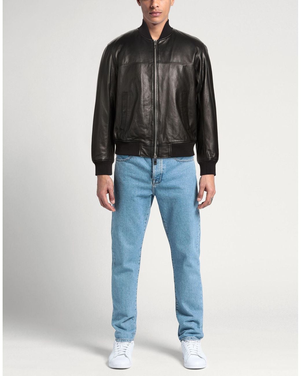 ARMANI EXCHANGE Black Jacket Ovine Leather for men