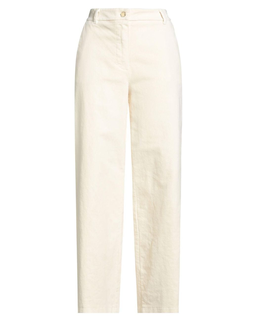 Rebel Queen White Ivory Pants Cotton, Elastane