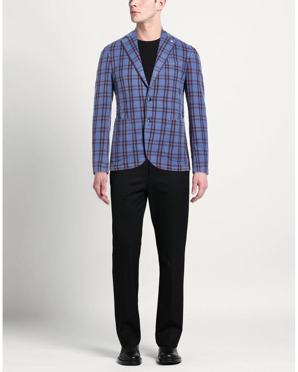 L.b.m. 1911 Blue Blazer Cotton, Linen, Silk for men