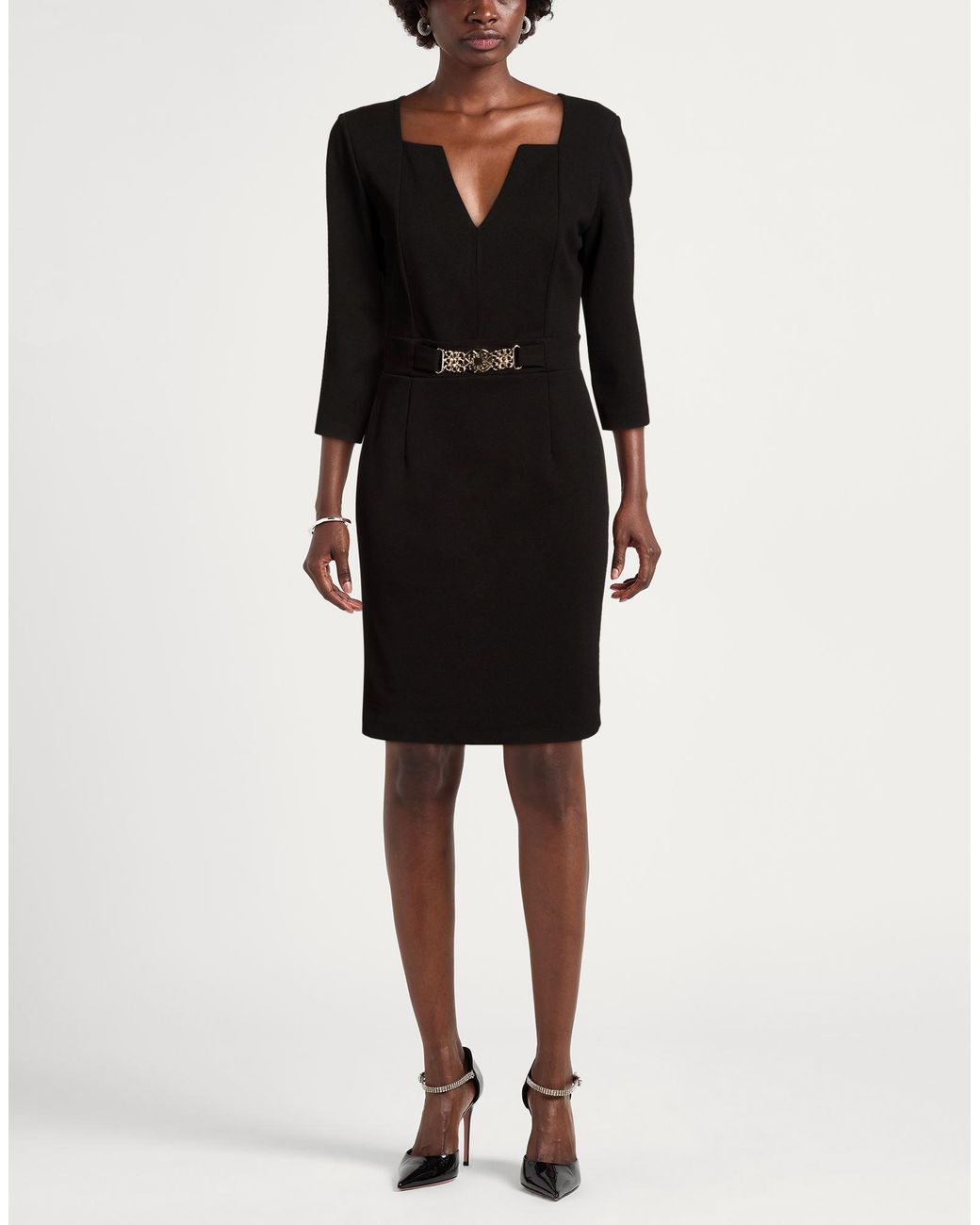 Rinascimento Black Mini Dress Polyester, Elastane