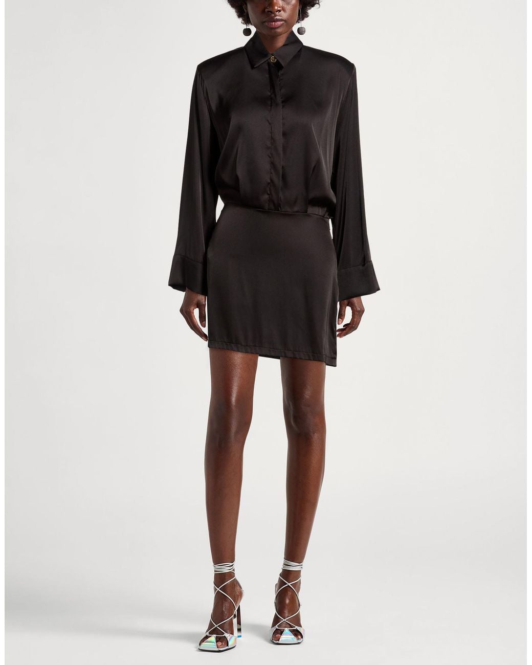 ViCOLO Black Mini Dress Polyester, Elastane