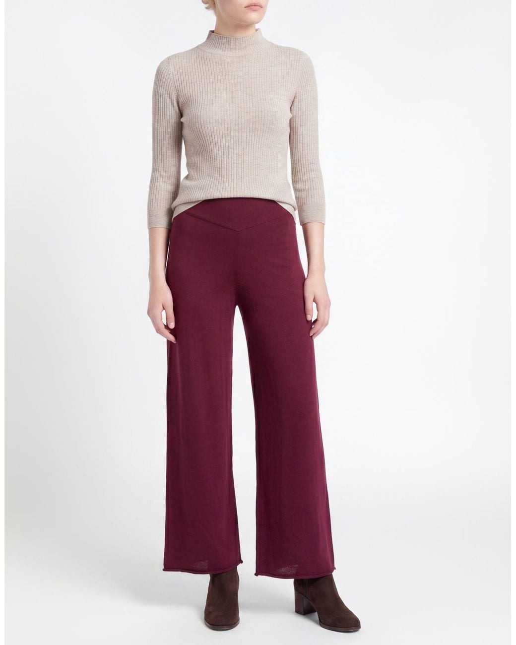 Anna Molinari Red Pants Merino Wool