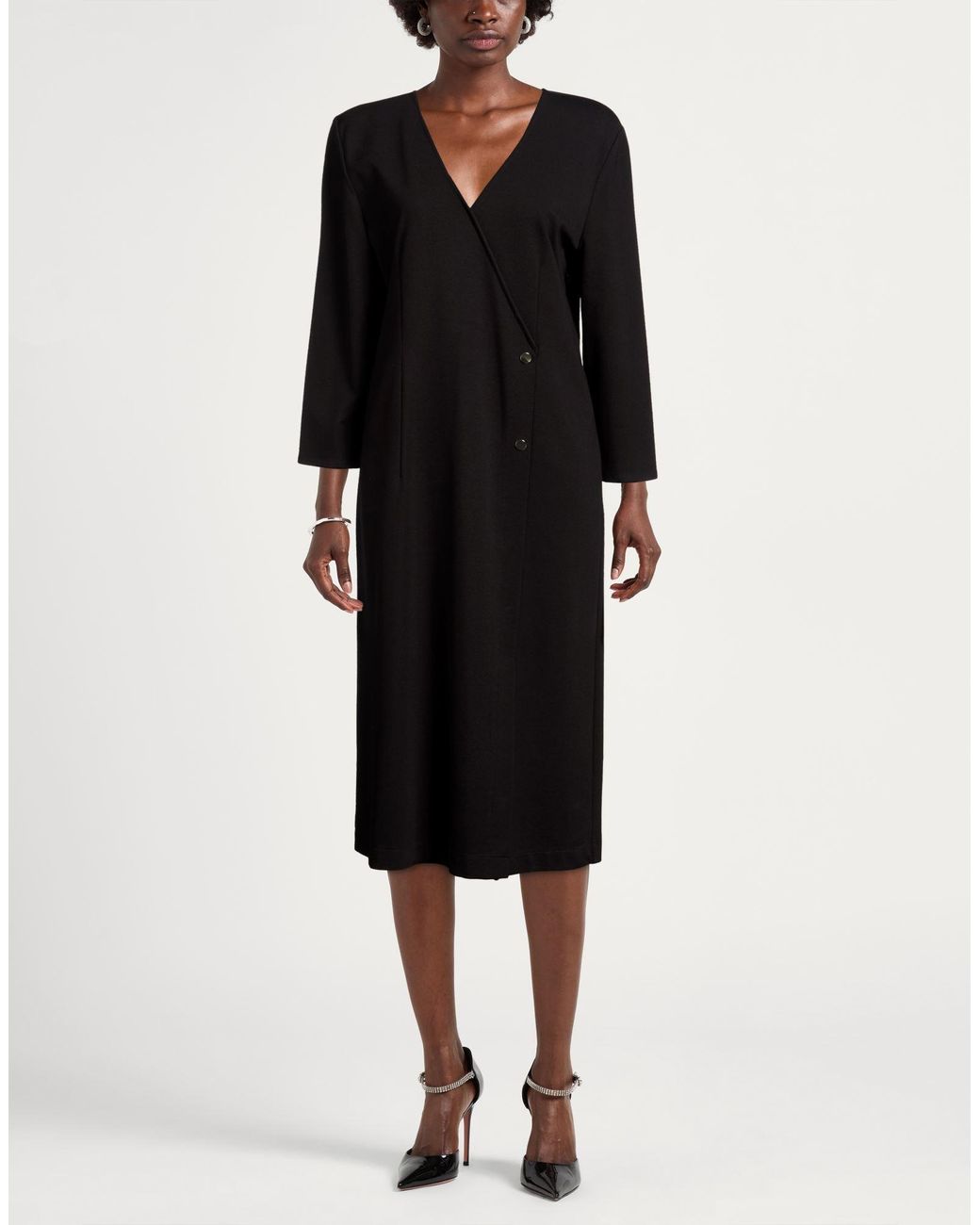 Pennyblack Black Midi Dress Viscose, Polyamide, Elastane