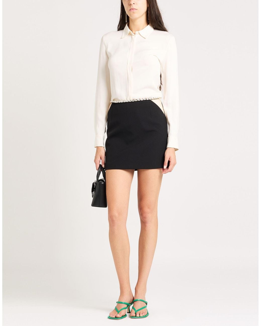 Sandro Black Mini Skirt Polyester, Elastane