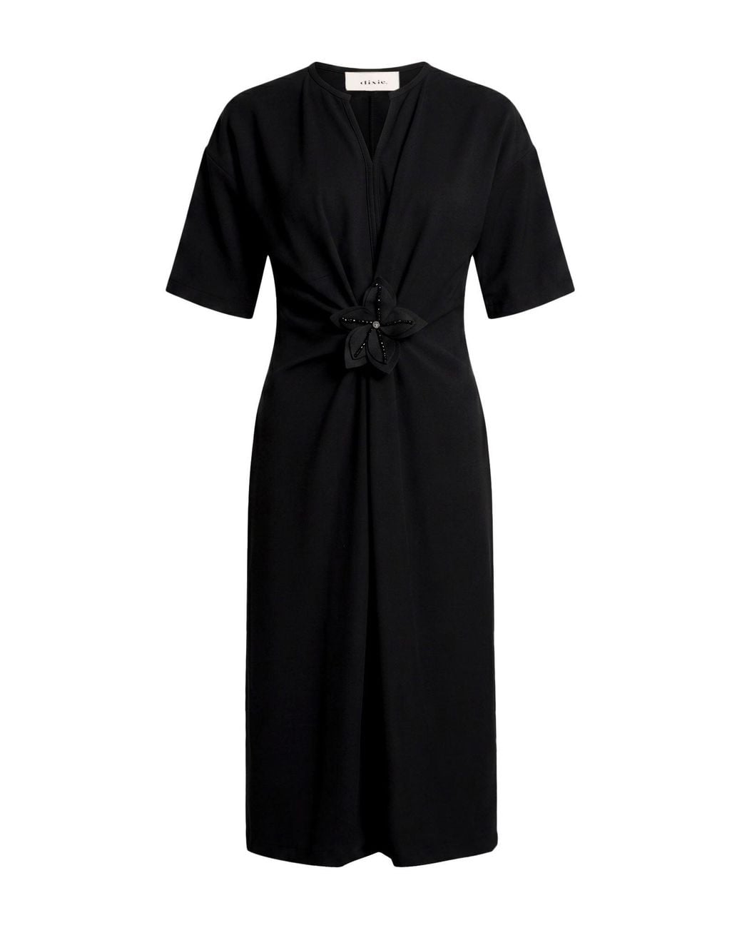 Dixie Black Midi Dress Polyester, Viscose, Elastane