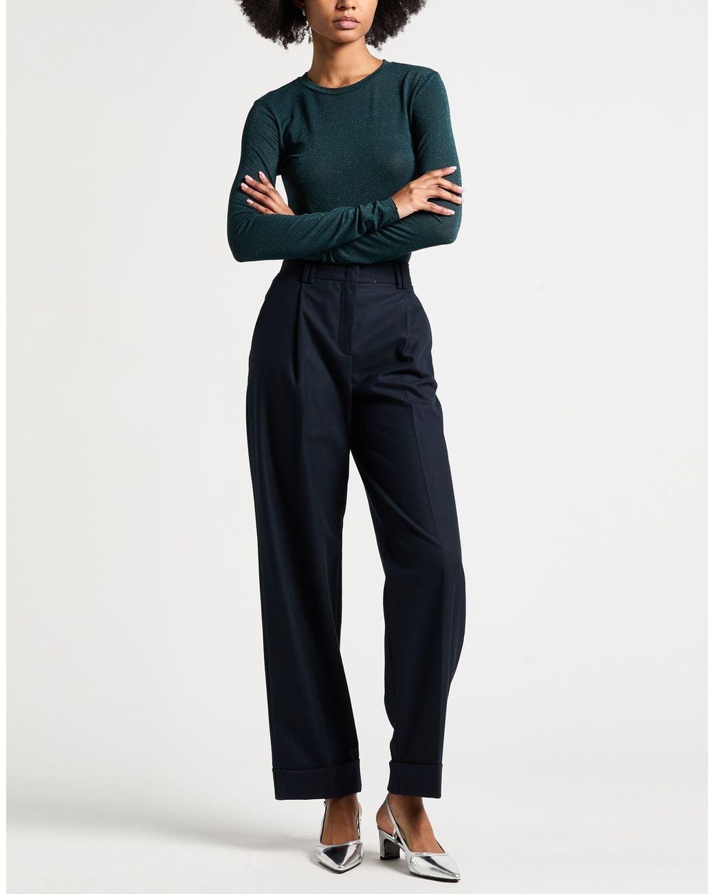 8pm Green Sweater Viscose, Polyamide, Metallic Polyester, Elastane